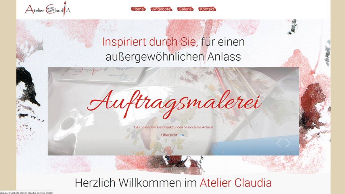 Referenz Webseite--Atelier Claudia-erstellt von wegwb-Webdesign