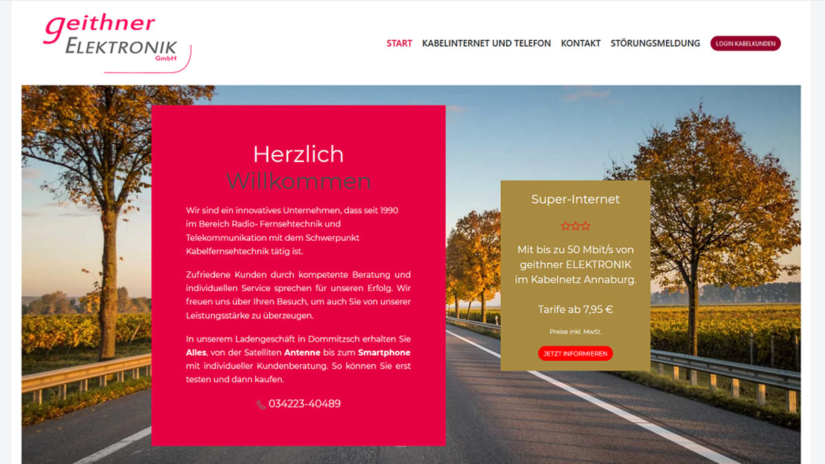 Referenz Webseite-Geithner Elektronik aus Delitzsch